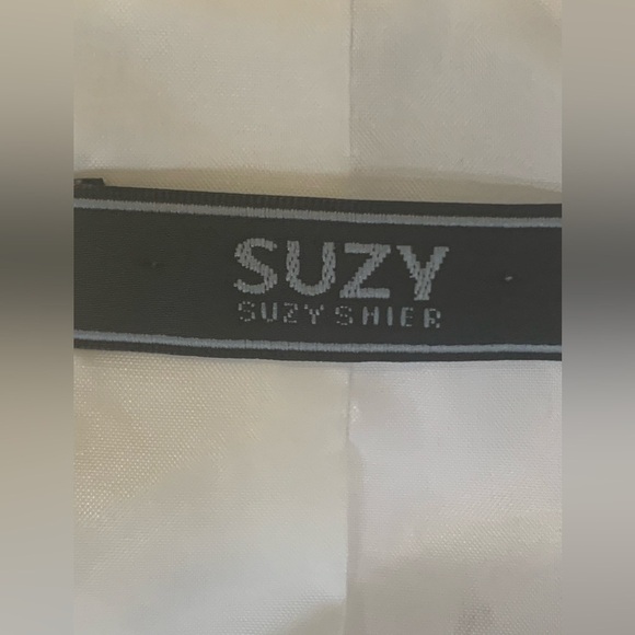 White Jacket Taupe Pinstripe Lightweight Blazer Lined Casual Business Size 11 12 - Picture 8 of 14